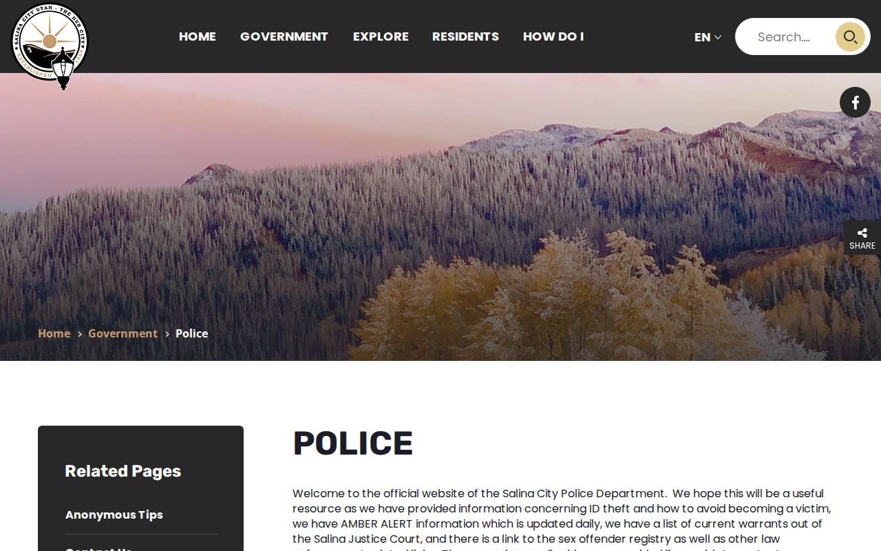 Salina Police page statement about its Justice Court warrant list
