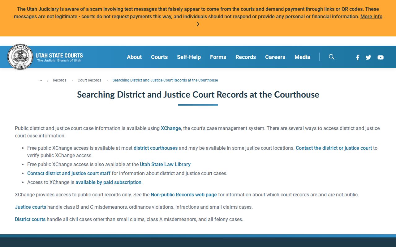 Utah Courts information about free public courthouse terminals and staff assistance