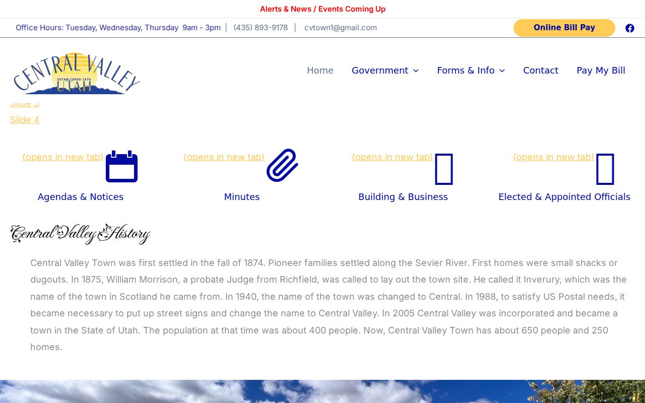 Central Valley Town official office and contact information