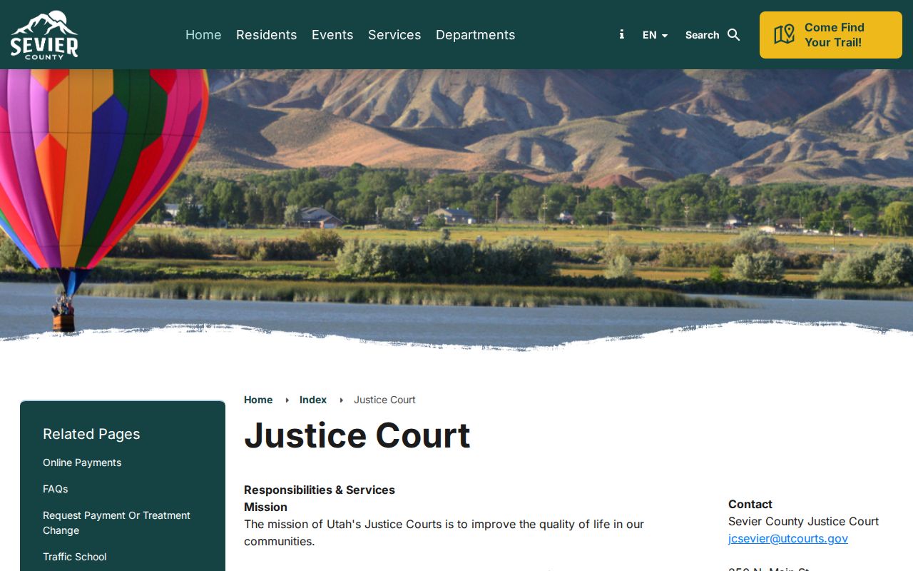 Sevier County Justice Court traffic and case services